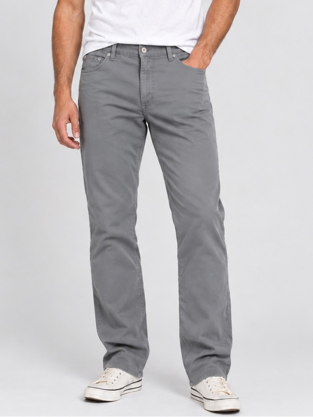 Iron Co. Men's Classic Comfort Straight Leg Pants Grey Size 40x32